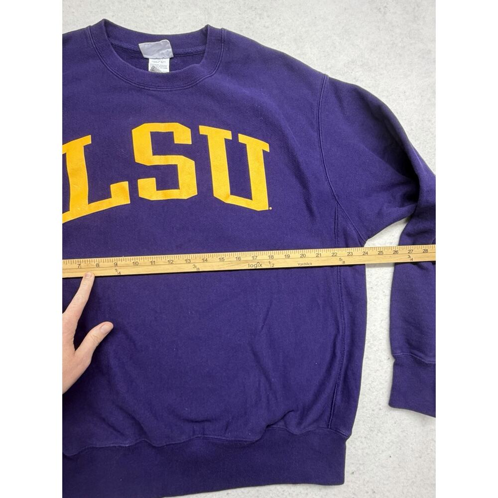 LSU Tigers Vintage 90s Sweatshirt Large Purple Fleece College Sports - Picture 6 of 8
